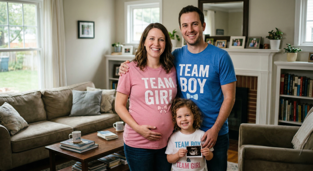 personalized gender reveal shirts family
