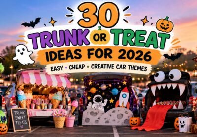 30 trunk or treat ideas: decorated car trunks with monster mouth, candy shop, outer space and pirate themes